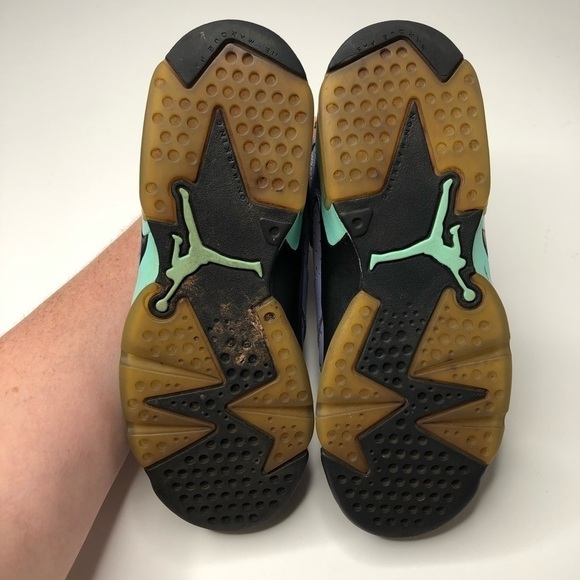 RARE Air Jordan 6 Retro GG Iron Purple Teal Suede High Top Basketball Shoes - Picture 14 of 15